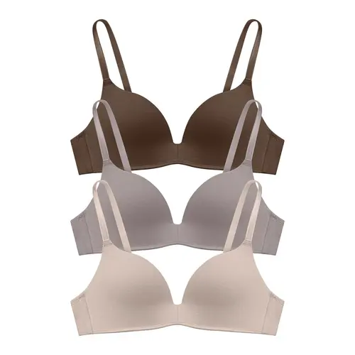 Eleplus 3 Pieces Lightly Lined Wireless Bras for Women Comfy Plunge T Shirt Bra Pack Style Womenswear for Everyday & Bridal Events #SummerVibes