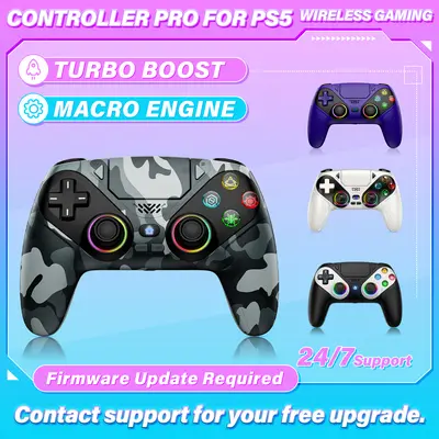 Wireless Pro Gaming Controller for PS5 (Christmas Variety Pack) - Drift Calibration Video Below, LED Lights, Dual Vibration, Motion Sensing, Programmable Buttons, 1000mAh Fast-Charging Batteries, Gamer Stuff, Accessories, TikTokShopStockUp,sohochic