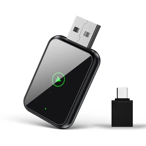 2026 2-in-1 Wireless CarPlay Universal Car Adapter - iOS+Android Ready, Converts Wired to Wireless for Factory Wired CarPlay Cars, Autoconnect BT/Wifi, Portable Fast Charging Solution, 24/7 Support,toolupgrade