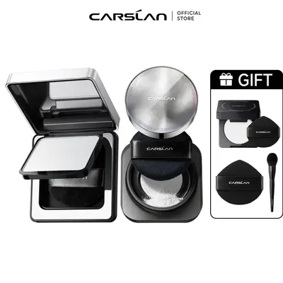 [Tiktok Exclusive Offers]CARSLAN 2.0 Updated Version Black Magnet Loose setting & Pressed Setting Powder Duo Strong Oil Control Longlasting Waterproof Sweatproof Blurring Pores Matte  Flawless Finish