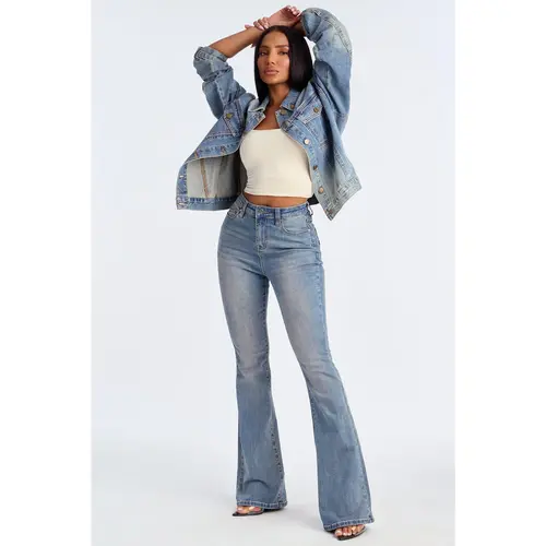 Classic Compression Sculpt Flare Jeans - Vintage Wash