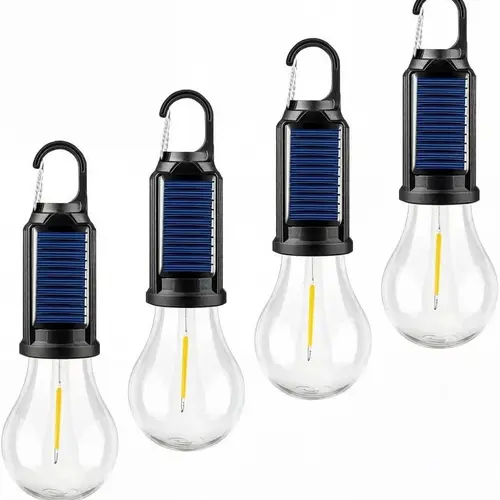 1/2/4 PCS Solar  LED Outdoor Light with Waterproof Clip Hook, Portable Multifunctional Camping Gear, Suitable for Hiking, Night Camping, Self-driving Trips, Fishing, Wilderness Survival, Home Power Outage & Various Emergency Lighting Scenes