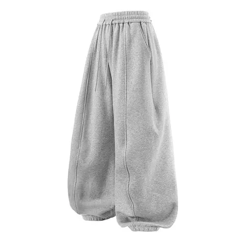 Inflation Mens Oversized Full Length Fleece Sweatpants - Loose Fit Wide Leg American Style Jogger - Menswear Clothes for Autumn Winter Streetwear Clothing Casual Sports Trousers, Baggy Sweatpants
