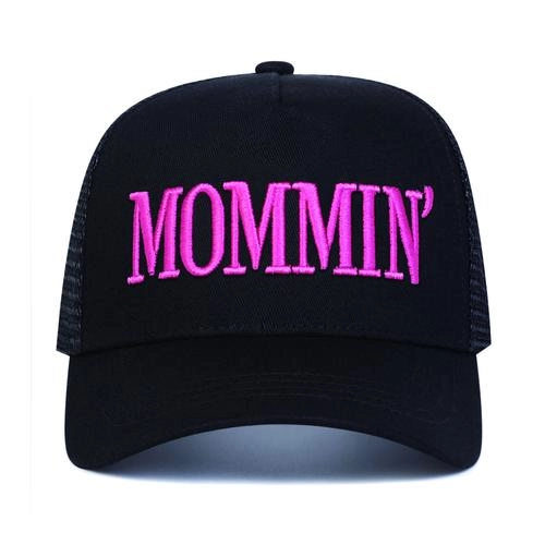 Unisex Mommin Baseball Cap, Dome Mesh Cap, Adjustable Woven Sun Protection Hat, Casual Outdoor Travel Beach Vacation Headwear for Men Women, Quality Caps, Outdoor Hats, Summertime Hat