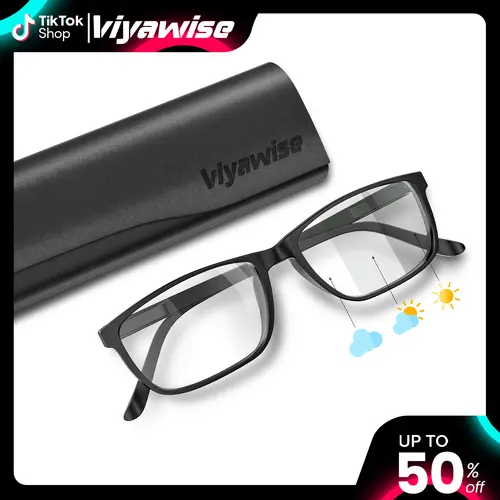 [2025 New Arrivals] Viyawise Bluelight Protection Non-Prescription Glasses with Case, Eye-Friendly Frames, Eyestrain Relief, Day-Night Vision Casual Glasses for Women & Men, Computer Gaming Reading