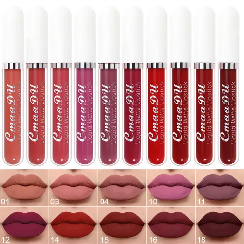 10 Pcs Matte Lipstick Set Makeup Products Long Lasting Lip Glossy Suitable For Beginners Waterproof Lip Glaze Nonstick Easy To Apply Beauty Cosmetic
