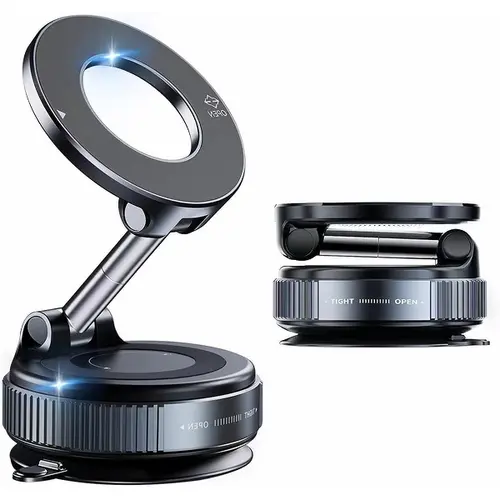 GUCCQUEEN Car Phone Holder - Magnetic Automotive Mobile Holder for Car, Bathroom, Working Out, Strong Vacuum Suction Cup, Foldable Dashboard Interior Auto Accessory Compatible with All Smartphones & Vehicles, Car Phone Holders, Automotive Phone Holder