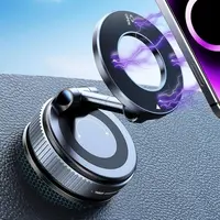 Guccqueen Magnetic Car Phone Holder - Magsafe-Compatible, Easy to Use, Reusable Nano Gel Mount, Foldable Dashboard Mount, Universal for Driving, Car Interior Accessory, 3-Month Limited Warranty
