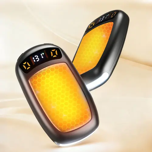 2-Pack Rechargeable Emergency Hand Warmers with USB-C Fast Charging, COB Light, Digital Display, Double-Sides Heating, 12hrs Long-Lasting Warmth, Pocket-Size Magnetic Pair, Ready for Camping, Hiking, Skiing, Winter Gifts for Friends,sohochic