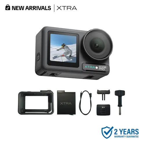Xtra Edge Pro: 4K Action Camera With 1/1.3" Sensor & Night View, Outdoor Sports Camera, Sports Action Camera