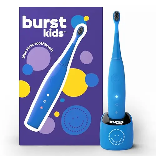 Junior Sonic Toothbrush- 26x Better Plaque Removal, Easy-to-Hold Silicone Handle, 2 Modes, 30 Days Battery Life