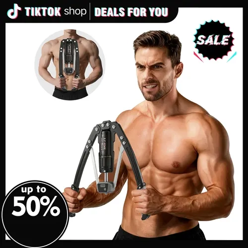 【Featured TikTok Products】S.Y.Outdoor Hydraulic Power Chest & Arm Twister Trainer - Adjustable 22-440lbs Resistance, Smart Rep Counter , Portable Home Gym Equipment for Upper Body Strength Training, Workout Equipment, Home Workout Equipment