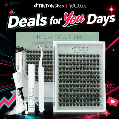 YOULUCK Air Enchantress Lashes Lash Clusters Upgraded – Waterproof Lightweight Natural Fluffy Individual Eyelash Extensions with Ultra-Thin Band Bond Seal Remover Set Perfect for Beginners