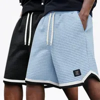 Men's Plus Size Waffle Knit Shorts (2 Pack) - Elastic Drawstring Waist, Breathable Soft Fabric, Solid Color Versatile Design for Summer Casual Wear, Gray Streetwear Outfits with Unique Touch