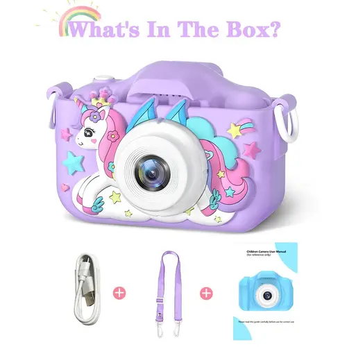 【Black Friday】Kids High-Definition Digital Camera - Compact Rechargeable Dual-Lens Selfie Device with Drop-Safe Silicone Case, Quality Screen, Portable Travel Camera, Brain Training, 5 Brain Games Boost Skills, Ideal Toy Gift for Ages 3-12, School Use,soh