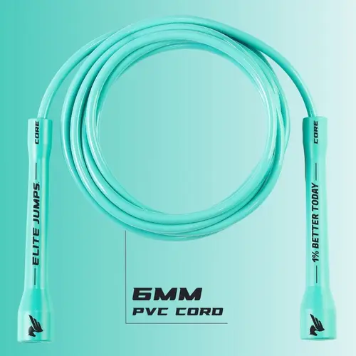 PVC Jump Rope - 6mm Cable, 5" Core Handles, Home Workout Exercise Training Equipment, Jump Ropes for Fitness Workout