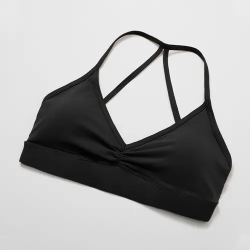 Women's V Neck Tight Yoga Vest, Breathable Sports Bra, Strappy Yoga Bras, Workout Bras, Exercise Bra, Triangle Bra, Fitted Plain Fabric, Sporty Style, All Seasons Outdoor Fitness Wear