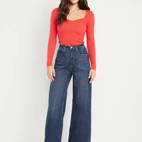 Old Navy Women's Extra High-Waisted Super Wide-Leg Jeans
