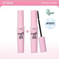 [ETUDE Official]  Kpop Idol Lash Mascara | Curl Fix Mascara BOGO | Buy 1 Get 1 Free | Waterproof Mascara DUO | #01 BLACK & #04 Volume | 24H Smudge Proof Curl | Volumizing & Lengthening | Summer Makeup | Hell Mascara | Summersale