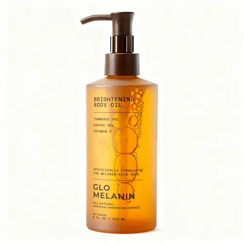 Glo Melanin Brightening Body Oil with Turmeric Grapeseed Oil & Vitamin E for Dark Spots Hyperpigmentation 240ml Nourishing Care