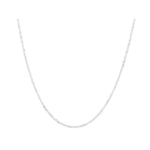 JTV Women's Sterling Silver 20-in Criss-Cross Chain Necklace - Spring Ring Clasp Secure Fit, Criss-Cross Pattern Adds Chic Texture, Sleek Silver Look for Modern Elegance, Versatile Daily Accessory Ideal Gift for Casual/Formal Wear