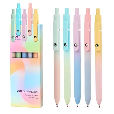 Gel Pens (5-Pack), 0.7mm Black Ink, Gradient Morandi Hues, High-End Series, Smooth Writing Ideal for Holiday Gifts & Daily Note-Taking, Perfect School & Office Supplies, Great Gifts for Kids, Couples, Classmates & Coworkers,   pen