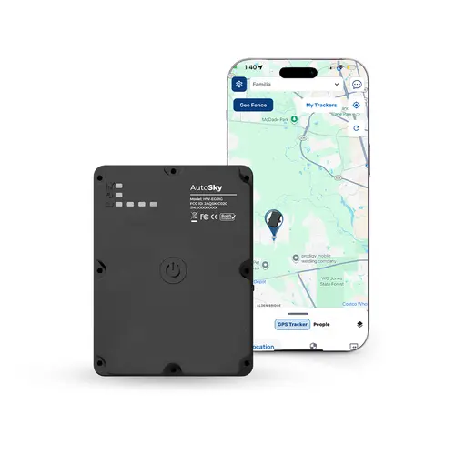 AutoSky 4G LTE Anti-Theft GPS Tracker - Durable Large Portable, Splashproof Water Proof Magnet Mount, Americas-Europe Coverage, Real-Time Monitoring, Auto Tracking for Vehicles, Assets, Android Mobile Security