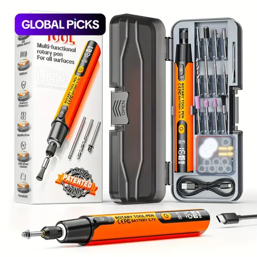 39pcs USB-Powered Electric Grinding & Polishing Tool Set, Power Tool Combo Kits, Power Tools, Car Polisher, Electric Angle Grinding Machine, Rotary Pen, Cordless Drill Bits, Multi-Speed for Wood, Metal & Gemstone Carving