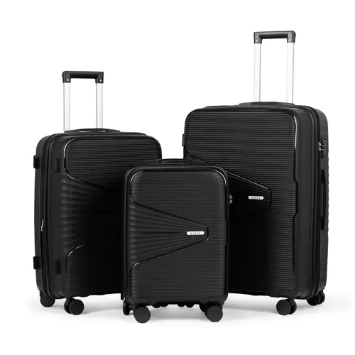AAIVV 3-Piece Durable Hardshell Luggage Set, Expandable Rolling Suitcases with Double Spinner Wheels and TSA Lock, 20/24/28 Inch Carry On & Checked Bags for Travel, Durable Luggage