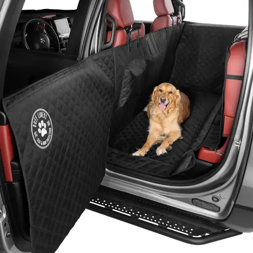 RUFF LINERS XL Dog & Cat Floor Cover for Full-Size Crew Cab Trucks with Fold-Up Seats, Travel Bag Included, Waterproof Shield from Spills, Machine-Washable for Quick Refresh, Zip for Seat Belts, Seat Cover