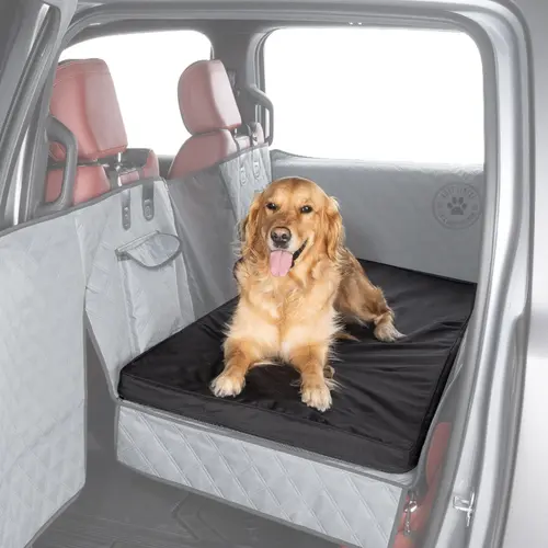 Travel Dog Car Bed - Quilted Fabric Pad with Zipper, Pet Travel Supply for Car Use, Car Beds