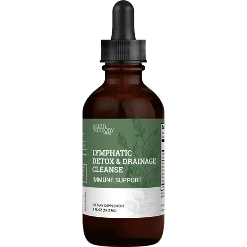 Earth Harmony Lymphatic Drainage Drops, Lymph Detox - Supplement with Soursop, Cat's Claw Bark, Astragalus, Wormwood, Lymph Node Detox, Lymphatic Support Cleanse (2 Oz)
