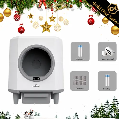 Dreamcat Smart Low-Noise Automatic Litter Box (80L), Hands-Free, Smart Sensor Safety Protection, Easy Setup, Odor Control, APP Control, Multi-Cat Home Use | TikTokShopDealsforYouDays DealsForYouDays
