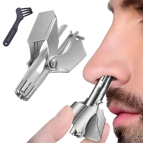 Manual Nose Hair Trimmer,Stainless Steel,Waterproof,No Battery Needed with Cleaning Brush Trimmer for Ear,Moustache and Whiskers Hair.,sohochic