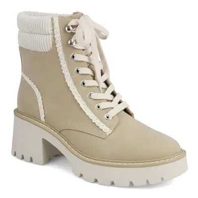 MIA Block Heel Lace Up Ankle Booties - Nakoma