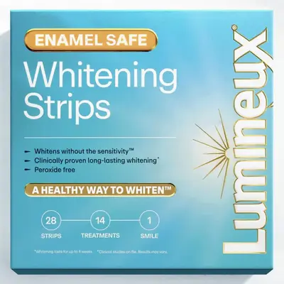 Lumineux Teeth Whitening Strips 14 Treatments Mineral Salt Peroxide Free Enamel Safe Whitening Without Sensitivity Dentist Formulated Clinically Proven Oral Essentials Inc