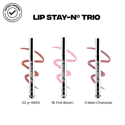 sacheu Lip STAY-N Trio - Peel-Off Lip Stain 3-Pack - All-Day Wear Transfer-Proof Lip Stain - Infused with Hyaluronic Acid & Vitamin E for All Skin Types - Vegan & Cruelty-Free