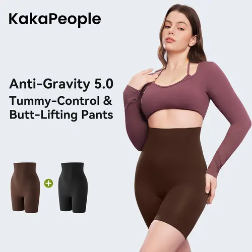 (KakaPeople ZeroG Faja Shapewear) Tummy Control Pants for Women Butt-Lifting Shapewear, Sexy and Comfortable High-Waist Body Sculpting Garment Womenswear Compression