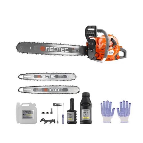 [toolupgrade] NEOTEC 68CC Gas Powered Chainsaw 22 & 24 Inch Cordless Handheld Petrol Gasoline Chain Saw for Tree Felling Forestry Logging with Gloves & Accessories