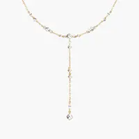en route 18K Gold Plated Adriana Necklace in Gold, Sparkling Lariat-inspired Jewelry for Daily Wear, Versatile Piece Essential Designed for Layered Styling & Modern Outfits