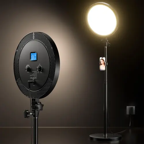 UBeesize 12" Professional Ring Light with 79.5" Stand Reach, Phone Holder, Remote - Glare-Reduced Lighting, Soft Even Glow Flatters, Steady DC Brightness for Makeup, Live Streaming