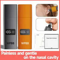 WPBB Electric Nose Hair Trimmer,Professional Painless Eyebrow & Facial Hair Trimmer for Men Women,Led Display Nose Clipper,Nose and Ear Hair Trimmer Travel,Easy to Clean,Gifts for Men Women