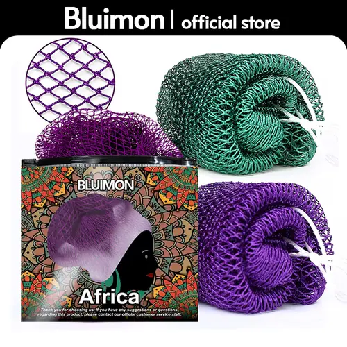 Bluimon African Exfoliating Net - Ethically Sourced from Nigeria, Exfoliating Mesh Sponge, African Net Sponges for Normal Skin, Quick-Drying Hygienic Bath & Body Care Shower Tool for Smooth Skin, Accessories