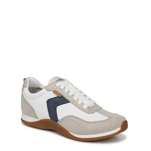 Dr. Scholl's Women's Good Ol Days Retro Flat Sneaker Trainers - Round Toe Lace-Up Casual Fashion Shoes with Arch Support, Recycled Nylon Fabric Sneakers for Women