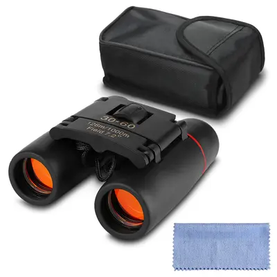 Mini Binoculars 30x60 Travel Accessories - Compact, Wide-View Office & School Outdoor Activity Gear for Hiking, Birdwatching