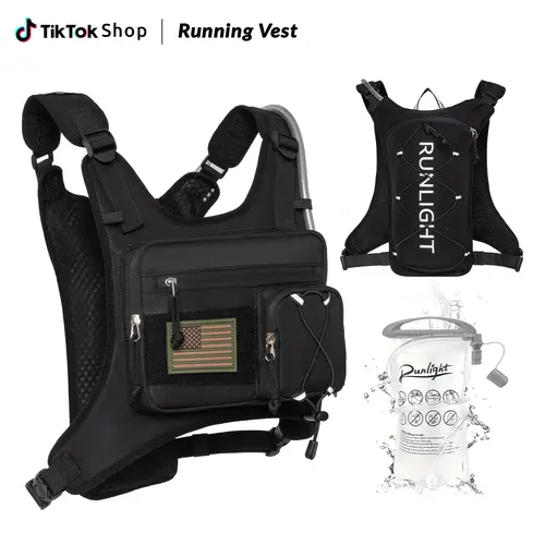Runlight Lightweight Adjustable Running Hydration Vest with Pistol Holster, 1.5L Water Bladder & Reflective Details - Unisex Trail Running Sport Vest Built for Running and Hiking,sohochic