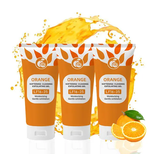 Orange Scented Transparent Gel Exfoliator Cleanser - Gentle, Nourishing, Moisturizing Liquid Exfoliant for Daily Face Care, Exfoliating Gel Body Peels & Gentle Body Peels for All Skin Types, Liquid Exfoliant Body Peels, Moisturizing Body Peels
