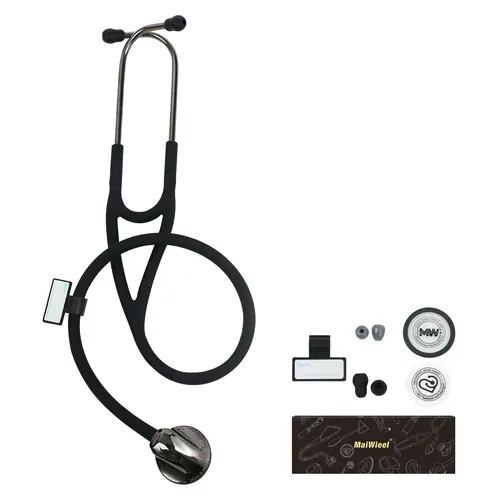 MaiWieel Professional Single-Head Cardiology Stethoscope for Adults, Stainless Steel-Alloy Chestpiece, Gentle Soft Silicone Tubing, Comfort Ear Tips, Distinct Sound Medical Tool for Nurses & Doctors (A9)