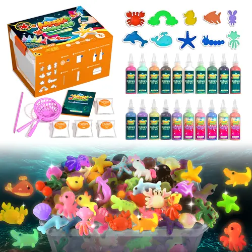 TIMETOME Magic Water Elf Crafting Kit - Aqua Fairy Water Gel Set with 20 Magic Gels, 10 Molds, Creative DIY Handmade Craft for Easter, Birthday Gifts,sohochic