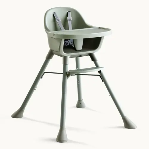 [sohochic] HARPPA Modern 2-in-1 Convertible High Chair for Baby & Toddlers, Neutral Tone with Easy-Clean PU Cushion, Adjustable Tray, 5-Point Harness & Pyramid Base, 7.08"/7.87" Tray, Astm F404, Convertible Highchair, Dishwasher-Safe Tray
